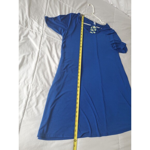 Paisley Grace Boutique Dress NWT Eden Royal Blue 2XL Strappy Neck Short Sleeve - Picture 5 of 9